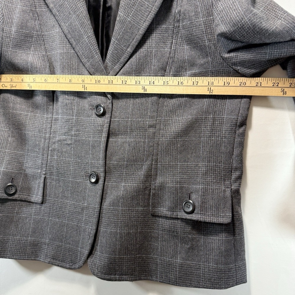 PENDLETON PLAID BLAZER 100% WOOL JACKET SPORTCOAT GRAY WOMENS 12 - Picture 4 of 13
